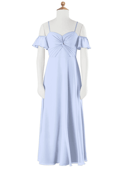 Azazie Juna Junior Robe Trapèze en Mousseline de soie Épaule décolletée Eis image6