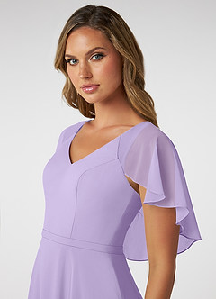 Azazie Jamie Bridesmaid Dresses Lilac A-Line Chiffon Dress image6