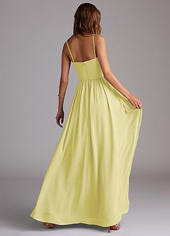 Azazie Calianna Jurken voor bruidsmeisjes Converteerbaar Jurk van Chiffon met A-Lijn Off the Shoulder Citroensorbet image6