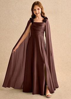 Azazie Rosita Girls Formal Flower Girl Klänningar Klä A-Line i Stretch Satin Plisserad image3