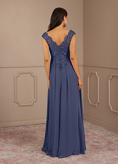 Azazie Amethyst vestidos de madre de la novia Vestido de Tormenta de Gasa de Corte En A con Lentejuelas Cuello V image6