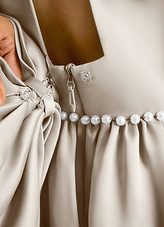 Azazie Daisies Flower Girl Dresses Frost Ball-Gown Bow Matte Satin Dress image8