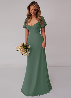 Barbie ♥ Azazie Bridesmaid Dresses Chiffon A-line Dress with Puff Sleeves image6