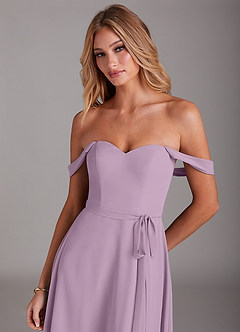 Azazie Aaron Bridesmaid Dresses Wisteria A-Line Off the Shoulder Chiffon Convertible Dress image7