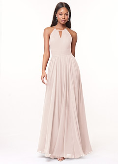 Azazie Cherish Brudtärnklänningar Klä av A-Linje i Chiffong Plisserad Rosenblad image4