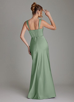 Azazie Agustina Bridesmaid Dresses Matcha Mermaid Corset Stretch Satin Dress image2
