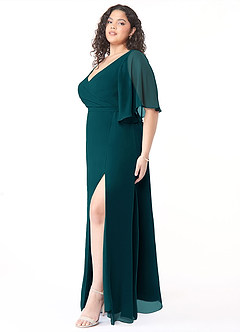 Azazie Cierra Abiti da Damigella Abito A-Line in Chiffon con Scollo a V Pino image11