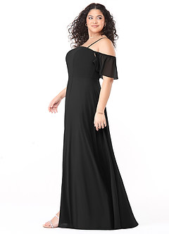 Azazie Sue Bridesmaid Dresses Black A-Line Off the Shoulder Chiffon Convertible Dress image9
