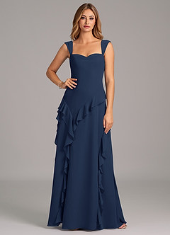 Azazie Sloane At-home Try On Dresses Terracotta A-Line Sweetheart Neckline Chiffon Dress image5