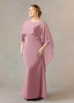 Azazie Dion Mother of the Bride Dresses Vintage Mauve Sheath Scoop Stretch Crepe Dress image10