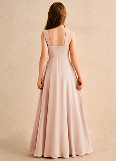Azazie Makani Girls Formal Robe Demoiselle D'honneur Fillette Robe Trapèze en Mousseline de soie Encolure en Forme de Cœur Rose Anglais image2