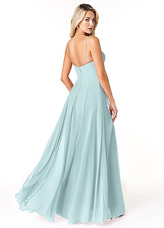 Azazie Emerald Final Sale Mist A-Line Ruffled Chiffon Dress image3