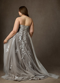 Azazie Keri Robes de mariée Robe Princesse en Dentelle Sans bretelles Blanc Diamant Cacao image14