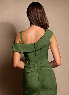 Azazie Hamptons Moeder van de bruid jurken A-Lijn Jurk van Bloemen Burn-out Geplooid Olijf image7