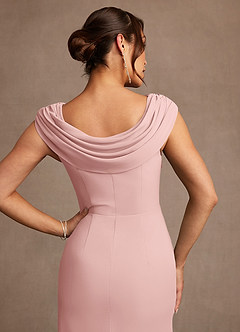 Azazie Irvine Mother of the Bride Dresses Powder Pink A-Line Pleated Chiffon Dress image6