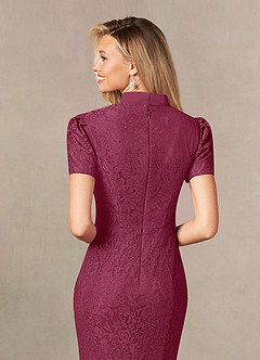 Azazie Carleannia Mother of the Bride Dresses Mulberry Mermaid Lace Chiffon Dress image7
