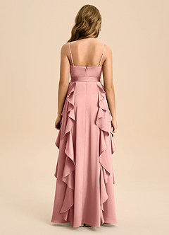 Azazie Peyton Junior Robe Trapèze en Satin extensible Plissée Rosette image3
