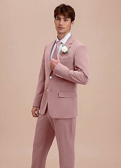 front Ethan Dusty Rose Refined Weave Suit Jacket