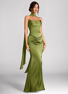 Vestido Aceituna Largo Calista image4