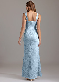 Azazie Denice Bridesmaid Dresses Sky Blue A-Line Pleated Floral Burnout Dress image5