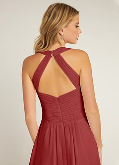 Azazie Claudia Bridesmaid Dresses Rust A-Line Sweetheart Neckline Chiffon Dress image6