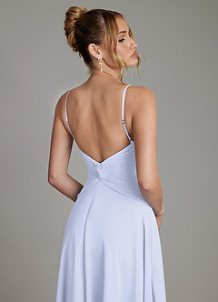 Azazie Elita Brudepigekjoler En streg Plisseret Chiffon Gulv-længde Kjole image2