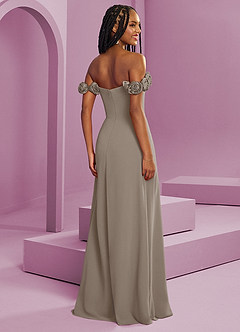 Barbie ♥ Azazie Vestidos de damas de honor Vestido de Gris Pardo de Gasa de Corte en A Convertible con Vestidos sin tirantes image9