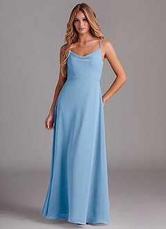 Azazie Daenerys Jurken voor bruidsmeisjes Jurk van Chiffon met A-lijn Frock Poederblauw image1