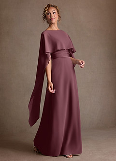 Azazie Marilla Mother of the Bride Dresses Sangria A-Line Pleated Chiffon Dress image2