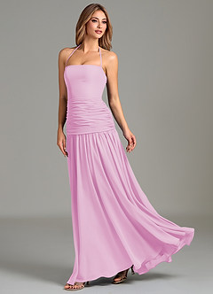 Azazie Vashti Bridesmaid Dresses Candy Pink A-Line Chiffon Dress image5
