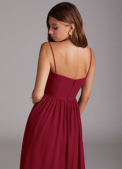 Azazie Calianna Bridesmaid Dresses Burgundy A-Line Off the Shoulder Chiffon Convertible Dress image8