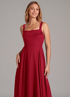 Azazie Shaude Bridesmaid Dresses Scarlet A-Line Pleated Chiffon Dress image5