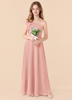Azazie Arabella Junior Rosette A-Line Ruched Chiffon Dress image5