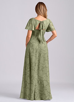 Azazie Kimber Jurken voor bruidsmeisjes Jurk van Bloemen Burn-out met A-Lijn met Zakken Pistache image8