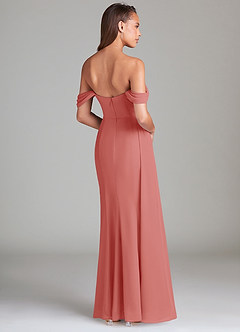 Azazie Amyra Robes de demoiselle d'honneur Robe Fourreau Convertible en Mousseline de soie Épaules dénudées Antique Rose image5