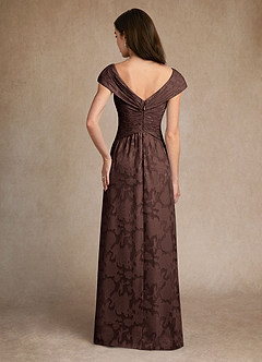 Azazie Myrtle Final Sale Ganache A-Line Pleated Floral Burnout Dress image3
