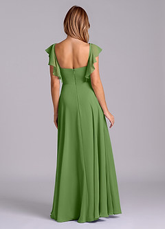 Azazie Leilani Bridesmaid Dresses Basil A-Line Pleated Chiffon Dress image2