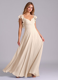 Azazie Leilani Bridesmaid Dresses White Alabaster A-Line Pleated Chiffon Dress image3