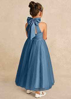 Azazie Bev Robe Demoiselle D'honneur Fillette Robe Trapèze en Tulle Convertible Bermude image6