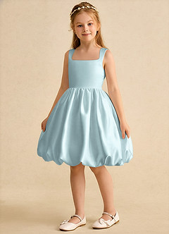 Azazie Nirvana Robe Demoiselle D'honneur Fillette Robe Princesse en Mat Satiné Rayé Brume image5