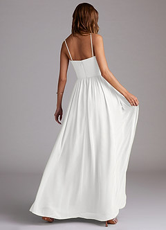 Azazie Calianna Bridesmaid Dresses White A-Line Off the Shoulder Chiffon Convertible Dress image6