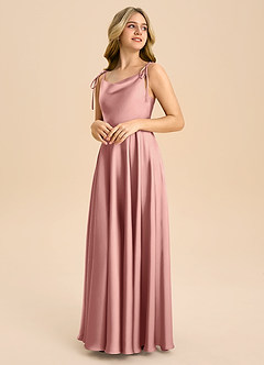 Azazie Popsy Junior Robe Trapèze en Satin extensible Arc Rosette image4