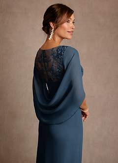 Azazie Santa Clara vestidos de madre de la novia Vestido Azul Marino Oscuro de Encaje de Corte en A image7