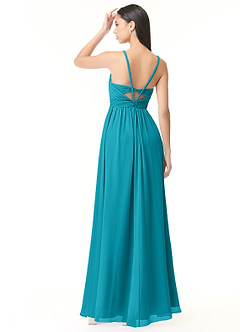 Azazie Rowena Final Sale Jade A-Line Pleated Chiffon Dress image2