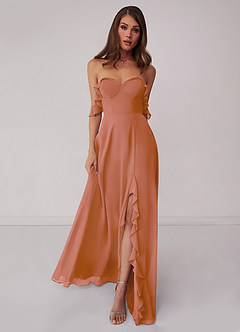 Barbie ♥ Azazie Jurken voor bruidsmeisjes Converteerbaar Jurk van Chiffon met A-Lijn Off the Shoulder Meer Gesneden image3