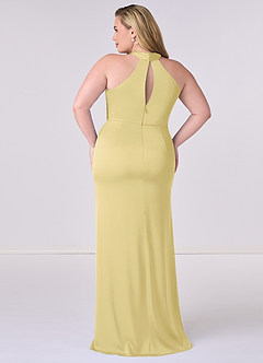 Barbie ♥ Azazie Bridesmaid Dresses Lemon Sorbet Sheath Stretch Satin Dress image8