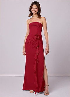 Barbie ♥ Azazie Bridesmaid Dresses Scarlet Sheath Strapless Chiffon Convertible Dress image3