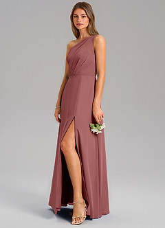 Azazie Phaedra Jurken voor bruidsmeisjes Jurk van Chiffon met A-Lijn One-Shoulder Amethist image5