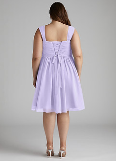 Azazie Angie Bridesmaid Dresses Lilac A-Line Corset Chiffon Dress image14