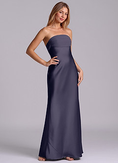 Azazie Ailanie Brudtärnklänningar Klä av Tubklänning i Stretch Satin Axelbandslös Stormig image5